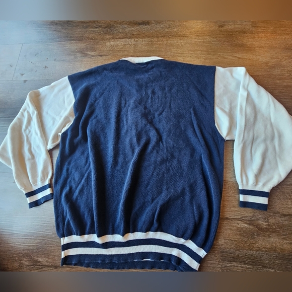 Rare Vintage Disney Mickey Donald Goofy Golfing Knit Thick Striped Sweater - Picture 12 of 12